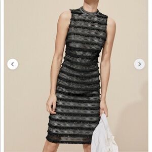 J. Crew Black Fringe Lace Sheath Dress